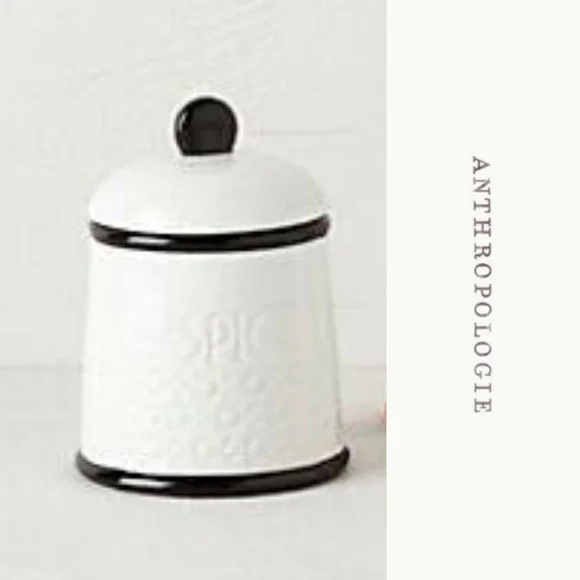 🌿 ANTHRO Black "Striped Spice Jar" by Biscuit - Picture 1 of 6